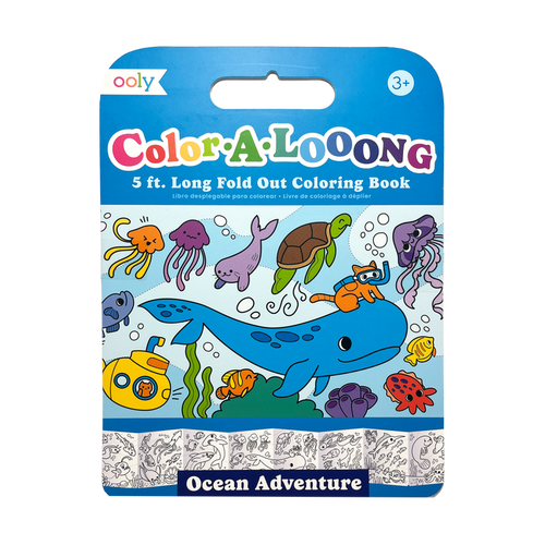OOLY Color-A-Looong 5' Fold Out Kids Coloring Book - Ocean Adventure front of book
