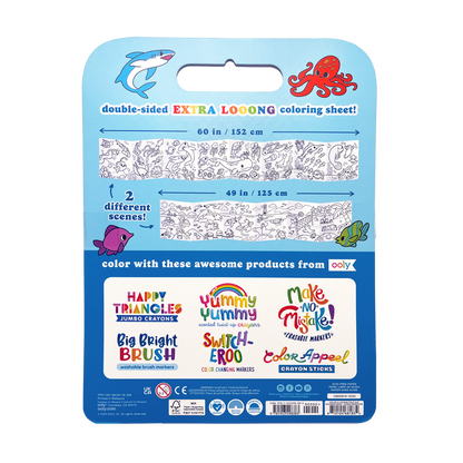 Color-A-Looong 5' Fold Out Kids Coloring Book - Ocean Adventure