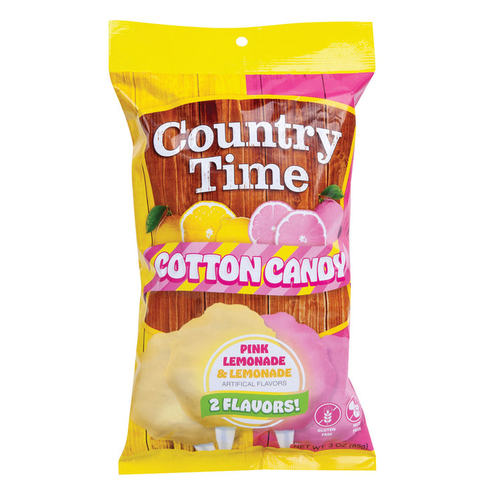 Country Time Pink Lemonade and Lemonade Cotton Candy - 12 Count