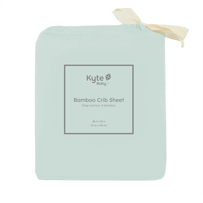 Bamboo Crib Sheet in Sage in the packaging