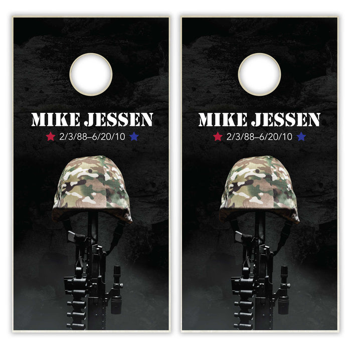 Customized Fallen Soldier Cornhole Boards