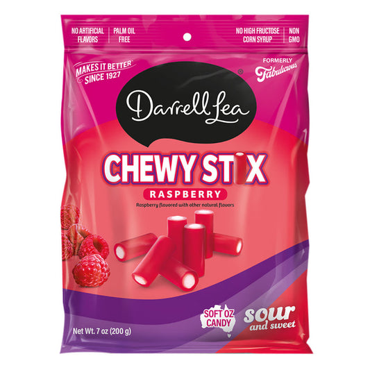 Darrell Lea Sour Raspberry Candy Stix Treats - 8 Count Bags