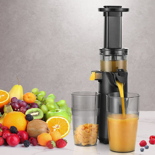 Devanti Slow Juicer Cold Press Fruit Juice Extractor 130W Black -Home Living Store - -