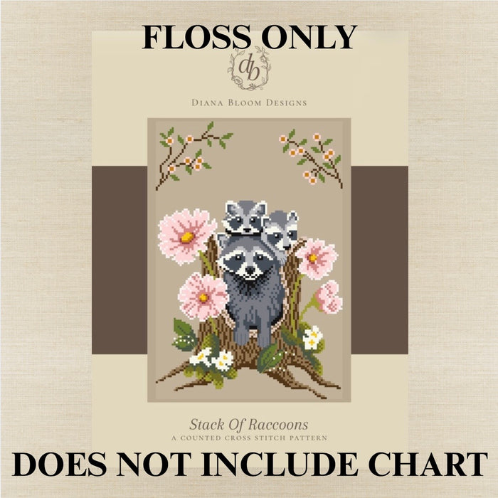 Diana Bloom Designs  - Stack Of Raccoons - Roxy Floss Pack