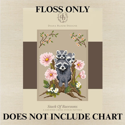 Diana Bloom Designs  - Stack Of Raccoons - Roxy Floss Pack