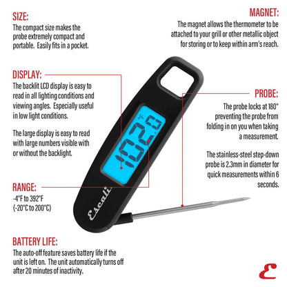 Digital Compact Folding Thermometer - features