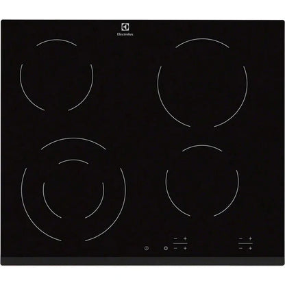 Electrolux 60cm 4 Zone Built-In Electric Hob Black | EHF6241FOK Electrolux Hob Euronics Ireland