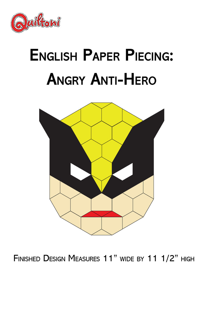 English Paper Piecing: Angry Anti-Hero Pattern Only PDF