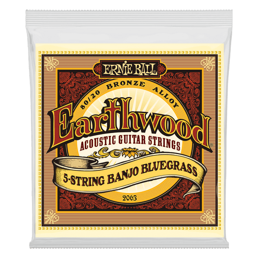 Ernie Ball 2063 Earthwood 5-String Bluegrass Banjo Strings Loop End 9-20