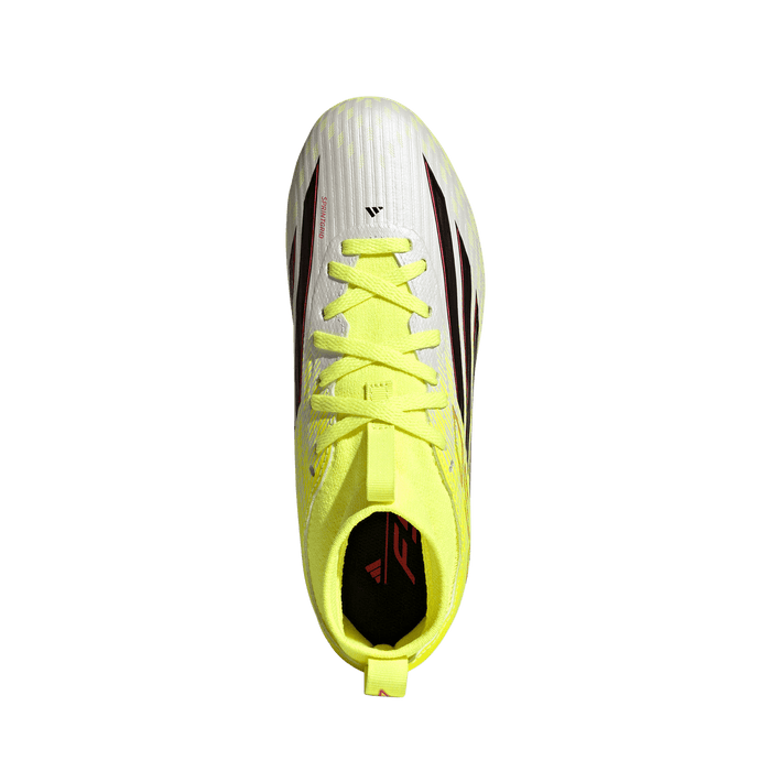 adidas F50 LEAGUE Mid Cut Firm Ground / Multi Ground Soccer Cleats  | Team Solar Yellow 2 / Core Black / Lucid Rec | Kid's