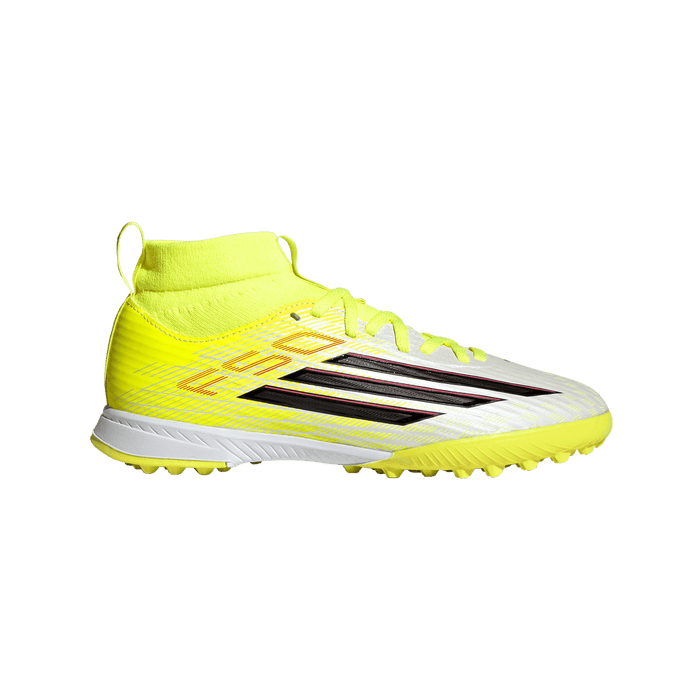 adidas F50 LEAGUE Mid Cut Turf Soccer Shoes | Team Solar Yellow 2 / Core Black / Lucid Rec | Kid's