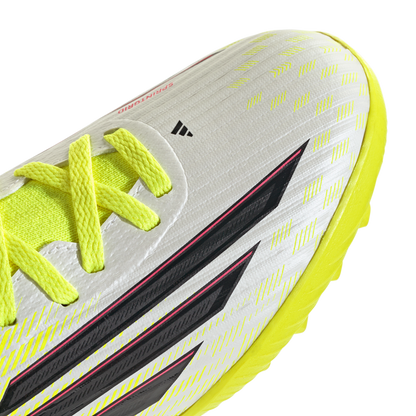 adidas F50 LEAGUE Mid Cut Turf Soccer Shoes | Team Solar Yellow 2 / Core Black / Lucid Rec | Kid's
