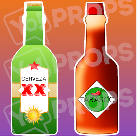 Fiesta Party Prop - Beer (Cerveza) / Tabasco