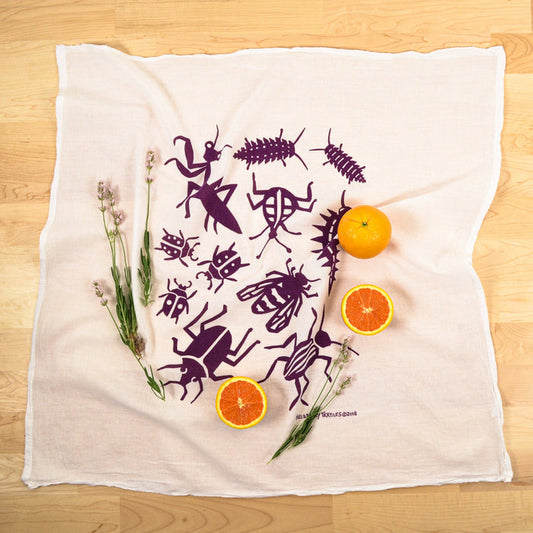 Flour Sack Dish Towel - Bugs