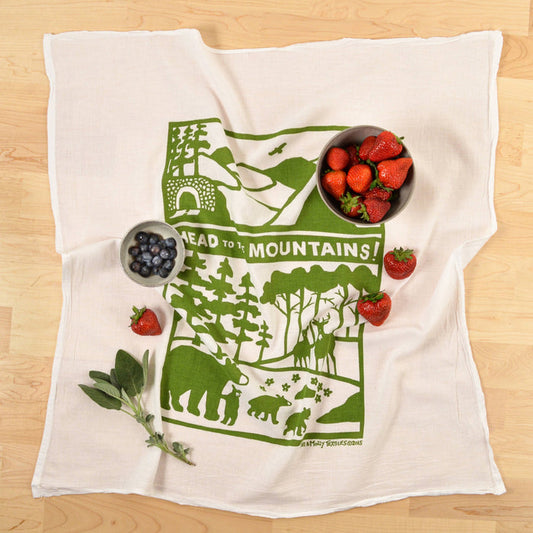 Flour Sack Dish Towel - Head to the Mountains