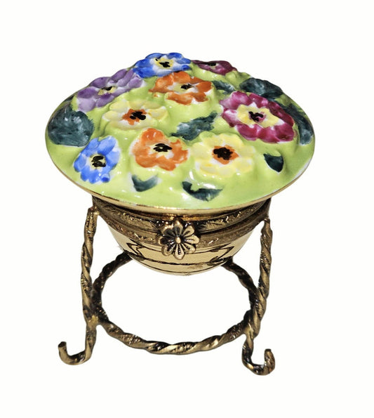Flower Bed Elegance Box Porcelain Limoges Garden flowers French Trinket Box