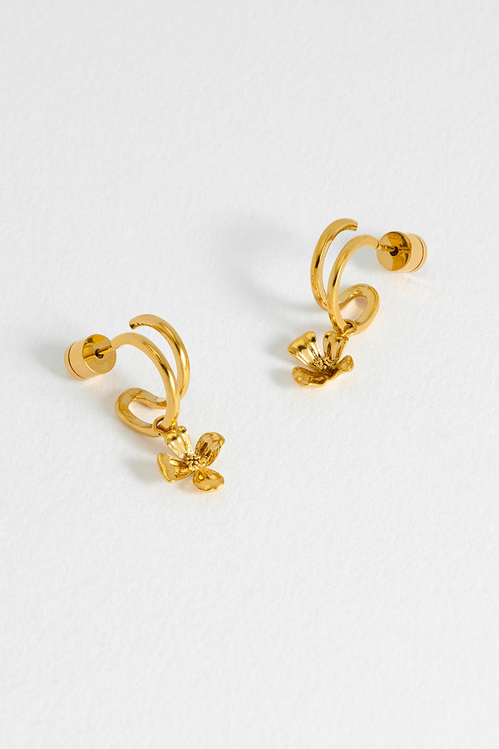 Flower Charm Illusion Hoops