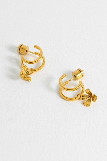 Flower Charm Illusion Hoops