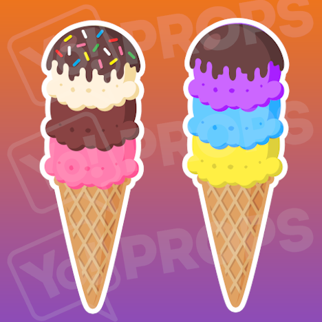 Food 2.0 Prop - 3 scoop Cone