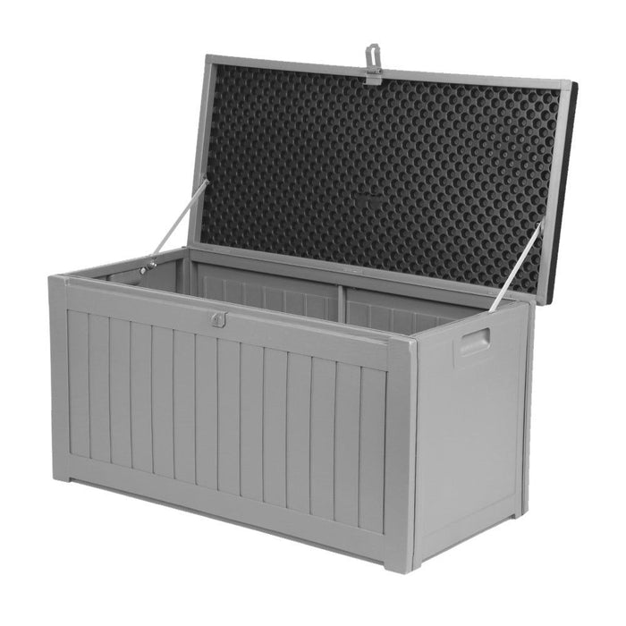 Gardeon Outdoor Storage Box 190L Container Lockable Garden Bench Tool Shed Black -Home Living Store - -