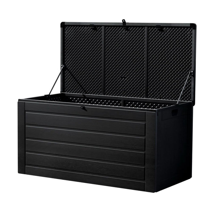 Gardeon Outdoor Storage Box 680L Container Lockable Garden Bench Shed Tool All Black -Home Living Store - -
