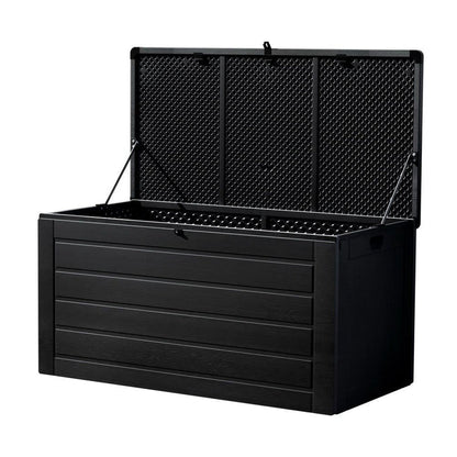 Gardeon Outdoor Storage Box 680L Container Lockable Garden Bench Shed Tool All Black -Home Living Store - -
