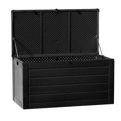 Gardeon Outdoor Storage Box 680L Container Lockable Garden Bench Shed Tool All Black -Home Living Store - -
