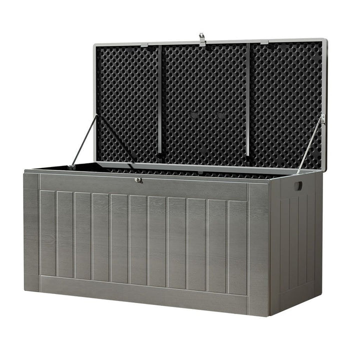 Gardeon Outdoor Storage Box 830L Container Lockable Garden Bench Tool Shed Black -Home Living Store - -