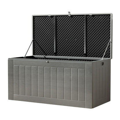 Gardeon Outdoor Storage Box 830L Container Lockable Garden Bench Tool Shed Black -Home Living Store - -
