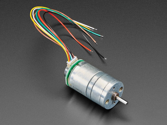 Geared DC Motor with Magnetic Encoder Outputs - 7 VDC 1:20 Ratio by The Pi Hut - The Pi Hut
