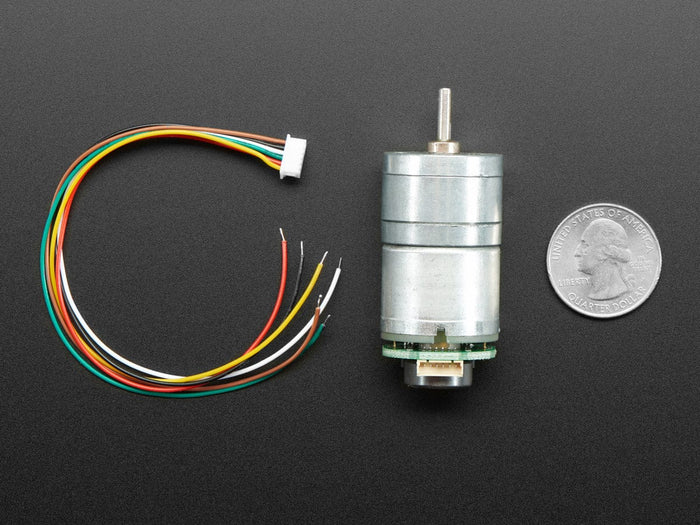 Geared DC Motor with Magnetic Encoder Outputs - 7 VDC 1:20 Ratio by The Pi Hut - The Pi Hut