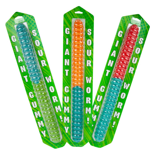 Giant Gummy Bear Sour Gummy Worm Candy Blister Pack - 10 Count