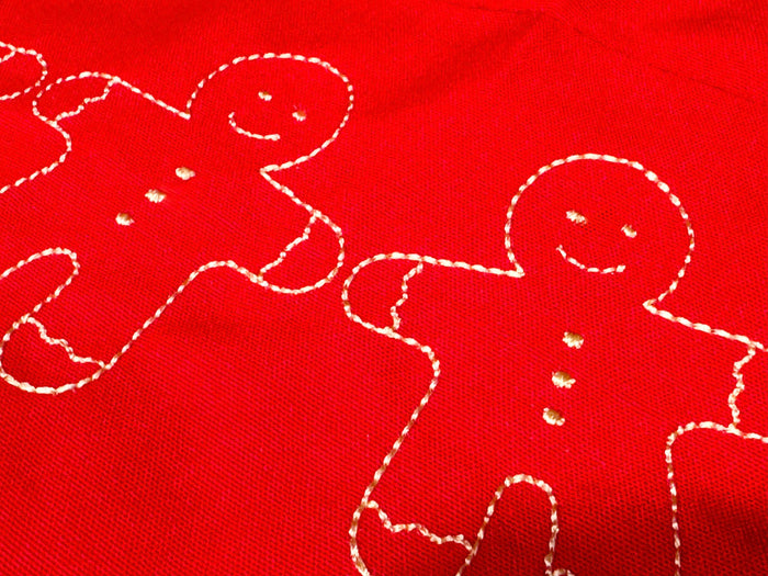 Gingerbread Redwork (Downloadable Machine Embroidery Pattern)