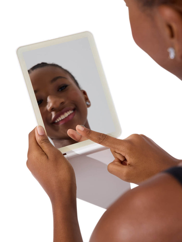 Glow & Go Travel LED Mirror in White (BH1734)
