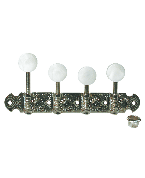 Golden Gate FM-2 F-Style Mandolin Tuners 2 Planks (4+4) Nickel w/ Pearloid Buttons