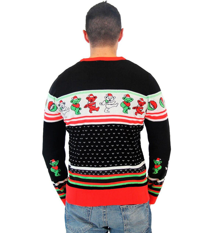 Grateful Dead Dancing Bears Ugly Christmas Sweater-tvso