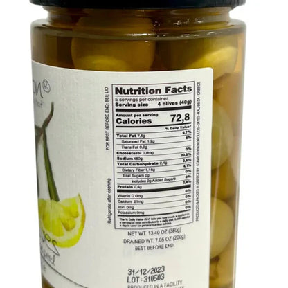 Green Olives Stuffed w/Lemon Peel - nutrition info