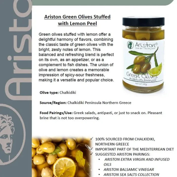 Green Olives Stuffed w/Lemon Peel