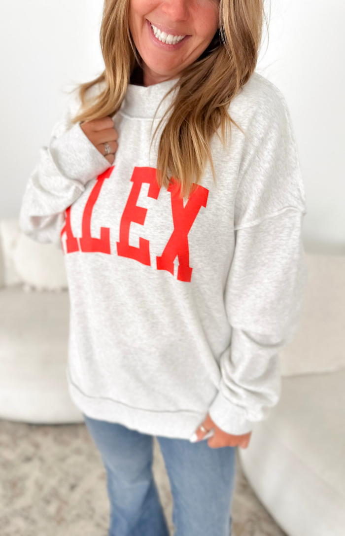 Grey Alex Mock Neck Sweatshirt