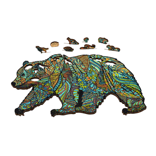 Grizzly Bear Wood Puzzle Games & Books GSI
