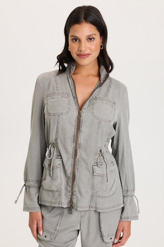 XCVI Hall Four Pocket Cinchable Twill/Rib Jacket