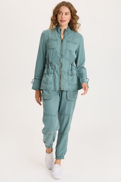 XCVI Hall Four Pocket Cinchable Twill/Rib Jacket