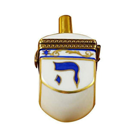 Dreidel - White Porcelain Limoges religion spirit Rochard Limoges Box jewish French Trinket Box