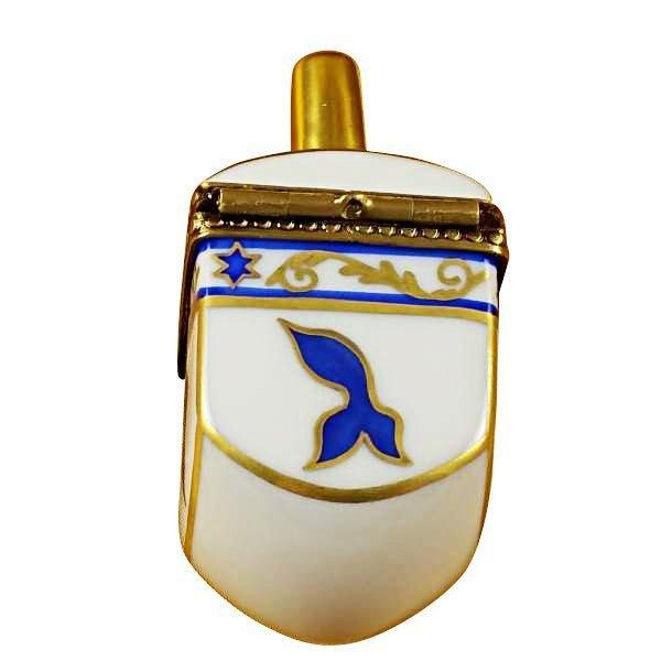 Dreidel - White Porcelain Limoges religion spirit Rochard Limoges Box jewish French Trinket Box