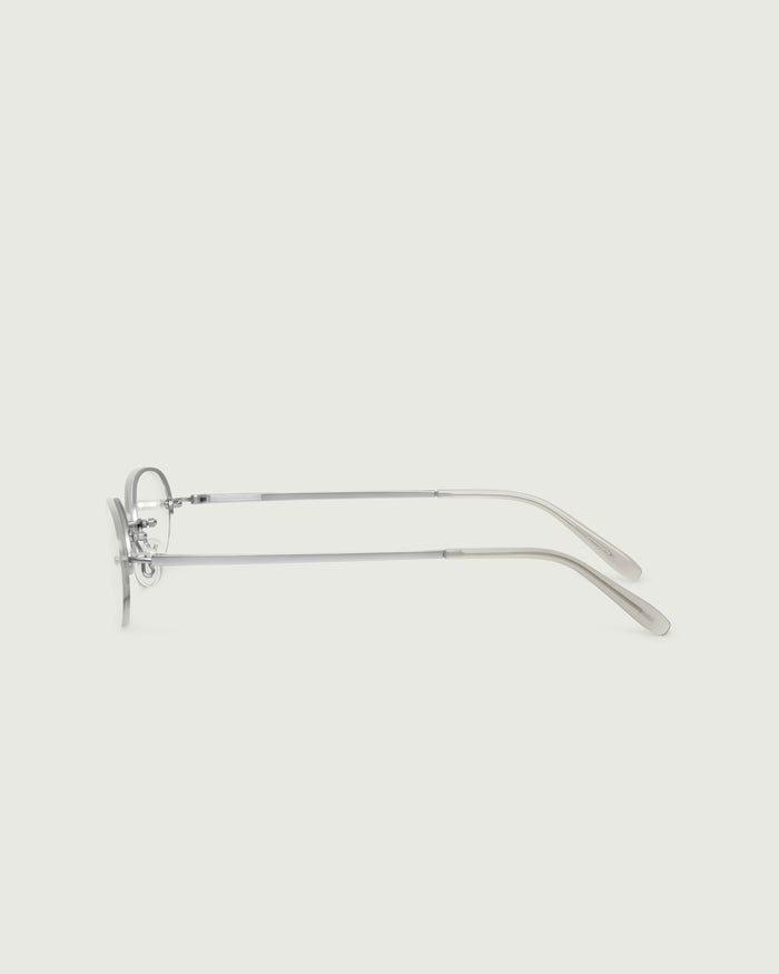 Silver::Harris Eyeglasses oval Gray stainless steel side
