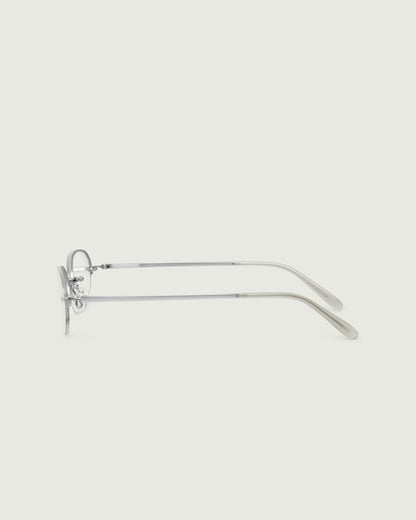 Silver::Harris Eyeglasses oval Gray stainless steel side