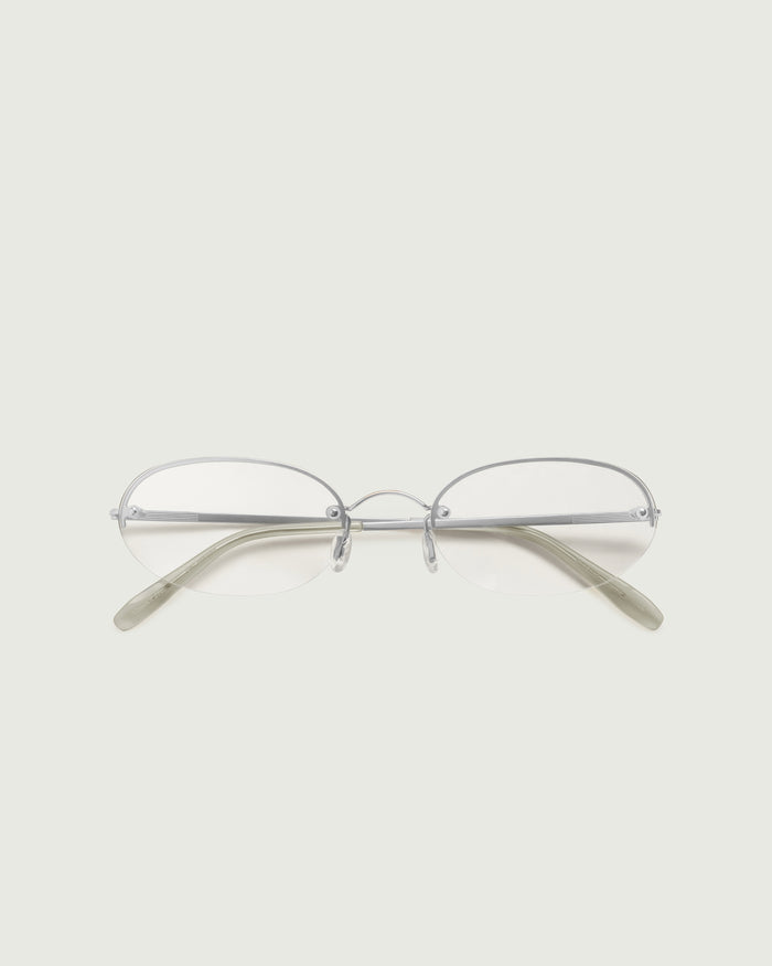 Silver::Harris Eyeglasses oval Gray stainless steel top