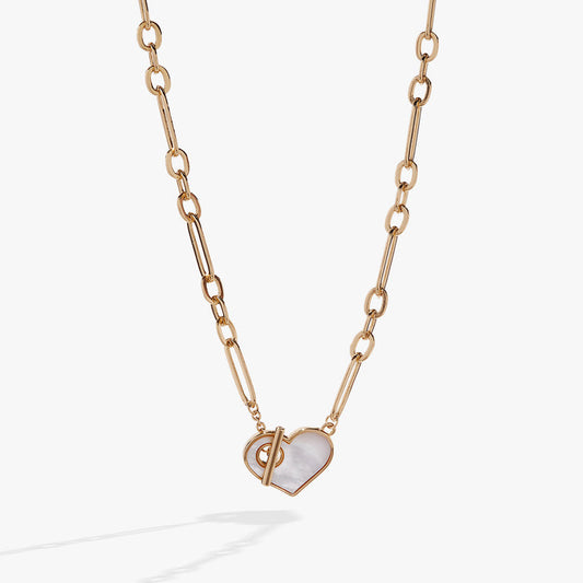Heart Mother of Pearl Toggle Necklace