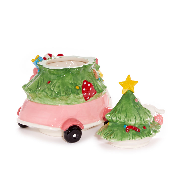 Hello Kitty and Friends Holiday Ceramic Joy Ride Cookie Jar Home Goods Blue Sky Clayworks