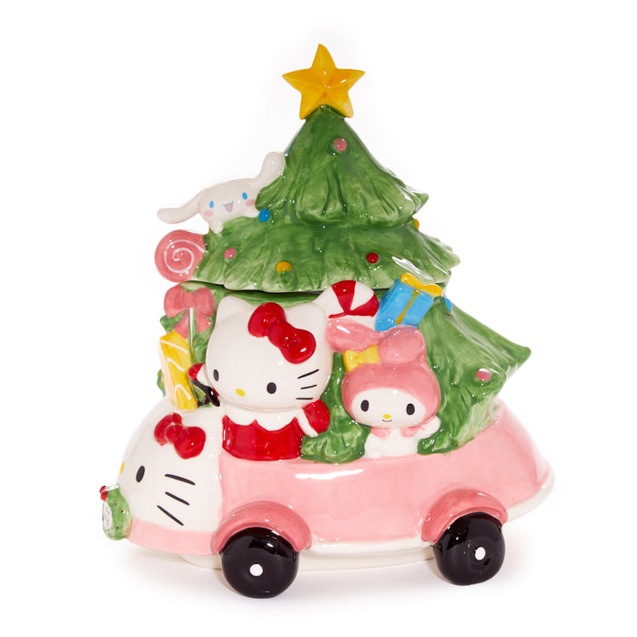 Hello Kitty and Friends Holiday Ceramic Joy Ride Cookie Jar Home Goods Blue Sky Clayworks